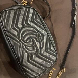 Black gucci cross body and shoulder bag